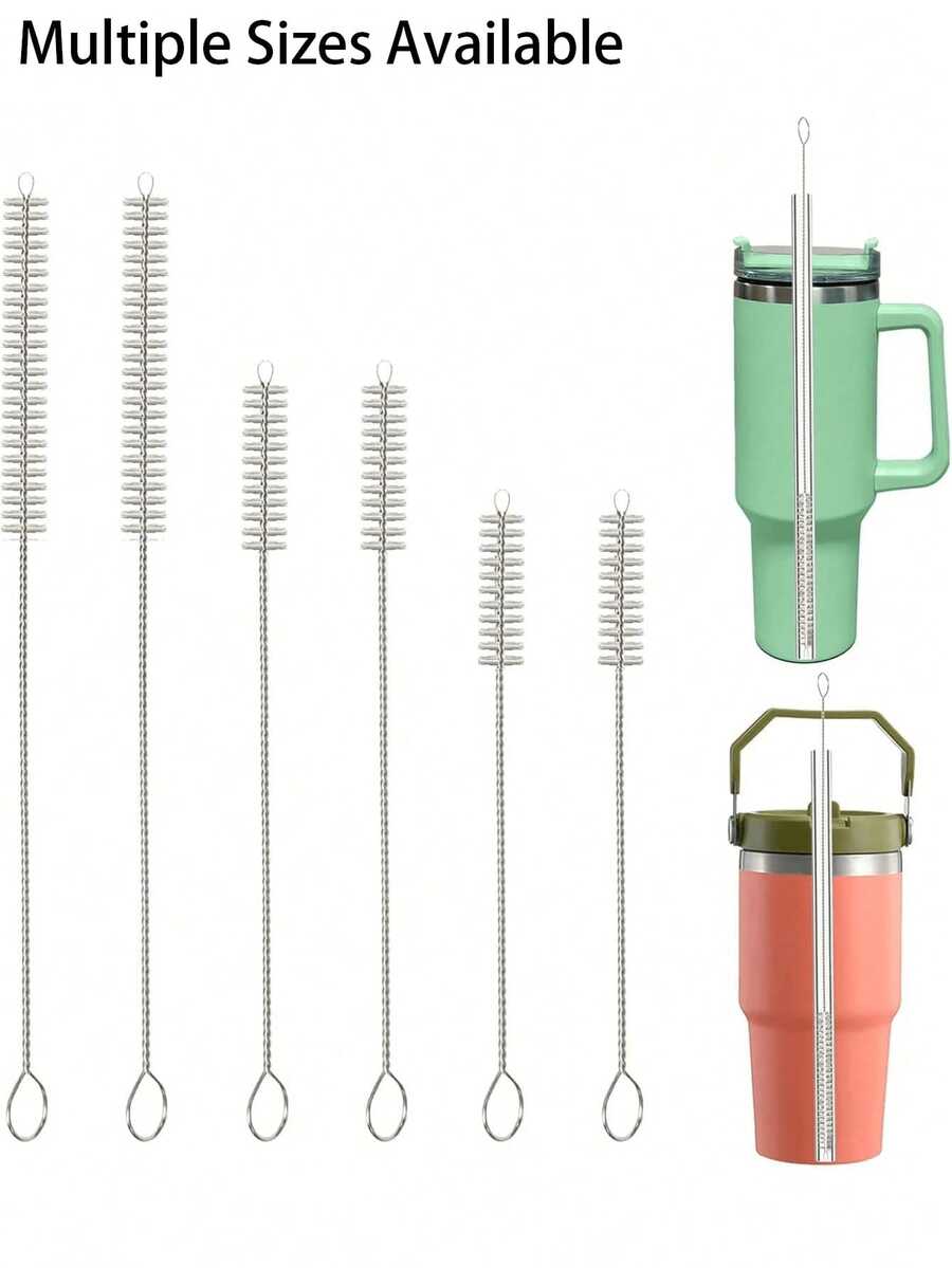 40/30/20oz Reusable Straw Cleaning Brush, 10mm Diameter Suitable For Water Bottles And Straws, For Outdoor Camping Use - Multicolor - View 1