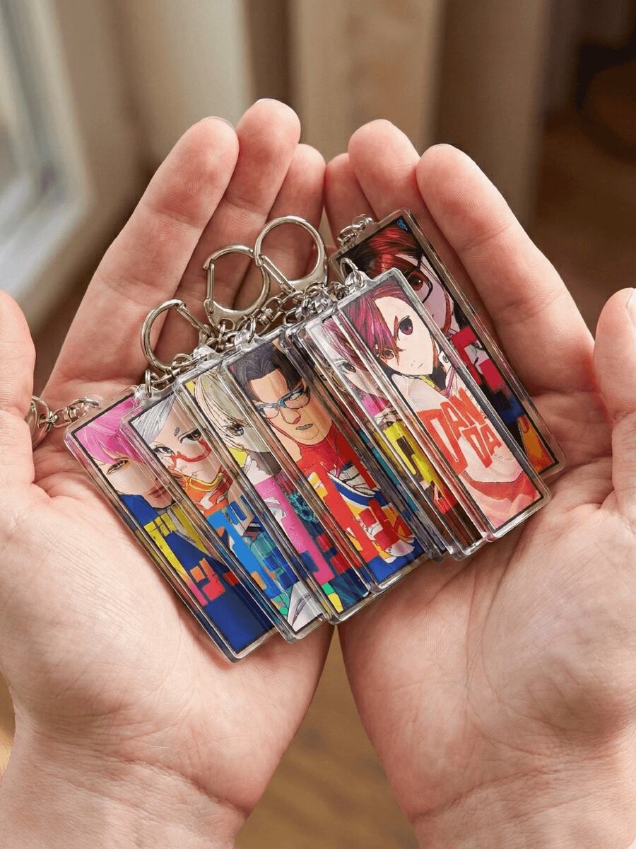 9styles DAN DA DAN Anime Character Acrylic Pendant Keychain, Japanese Text Bag Charm, Cute Key Holder Accessories - Multicolor - View 1
