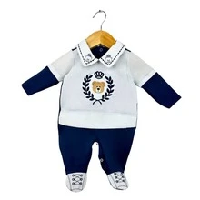 Baby Jumpsuit With Silky Touch, Ultra Softness, And Luxurious Buttons - Navy Blue - View 9