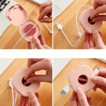 1 hộp đựng cáp di động có thể thu gọn, xoay được, kèm giá đỡ điện thoại, chất liệu nhựa bền, không cần nguồn điện | Thích hợp cho cáp dữ liệu, cáp chuột và cáp tai nghe | Quà tặng sinh nhật/Lễ Phục Sinh, phụ kiện du lịch, hộp đựng thời trang, bề mặt nhẵn, lưu trữ trong ngăn kéo bàn làm việc tại nhà, cấu trúc chắc chắn, hộp đựng cáp dữ liệu điện thoại mini di động, thiết bị cuộn dễ sử dụng, vật dụng cần thiết khi đi du lịch. - Xem 9