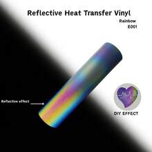 Cuộn decal chuyển nhiệt phản quang cầu vồng, thích hợp để tự làm áo thun - Co giãn, chống thấm nước, giặt máy được, dễ cắt, ủi lên vải. - X - Xem 8