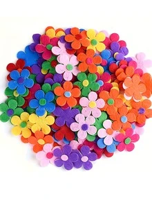 100/1pc Multi-Color Felt Flowers,Self-Adhesive Appliques,DIY Crafts,Reusable&Matte Finish,Ideal For Fabric Crafts, DIY Projects&Classroom Decorations,Vibrant Floral Designs For Creative Expression,Bouquet Making Supplies,DIY Crafts Sewing Handcraft - A - View 7