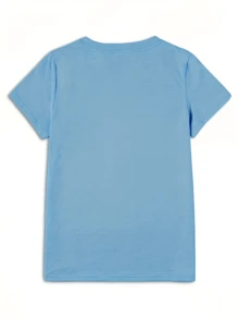 Juneteenth-Ish Since 1865 Stylized Curly Hair Wide Brimmed Hat Gold Hoop Earrings Red Lipstick Graphic Shirt Casual Crew Neck Cotton Tee Summer Breathable Cute Casual Style Versatile Casual Style Juneteenth - 藍色 - 查看 5