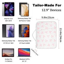 蝴蝶结平板电脑保护套便携包，带衬垫的旅行保护套，适用于 Kindle、Galaxy 和其他安卓平板电脑 - 白色 - 查看 7