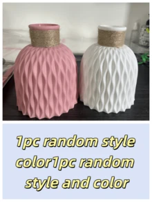 1pc Plastic Vase With Wavy Texture Design, Minimalist Nordic Style High-Quality Appearance, Lightweight And Durable, Purely For Decoration, Suitable For Living Room, Desk, Bedroom, Entryway, Photography Props, Applicable Scenes: Living Room, Desk, Bedroom, Study, Entryway, Home Decor - Multicolor - View 12