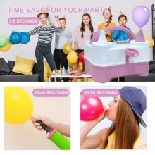 Electric Air Pump Universal Multi-Function Magic Balloon Pump Electric Inflator Long Twisting Balloons Birthday - Pink - View 3