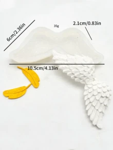 1pc New DIY Wing Pendant Silicone Mold, Creative Angel Wings & Feather Wings Silicone Mold - A-White - View 9