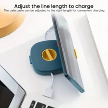 1 hộp đựng cáp di động có thể thu gọn, xoay được, kèm giá đỡ điện thoại, chất liệu nhựa bền, không cần nguồn điện | Thích hợp cho cáp dữ liệu, cáp chuột và cáp tai nghe | Quà tặng sinh nhật/Lễ Phục Sinh, phụ kiện du lịch, hộp đựng thời trang, bề mặt nhẵn, lưu trữ trong ngăn kéo bàn làm việc tại nhà, cấu trúc chắc chắn, hộp đựng cáp dữ liệu điện thoại mini di động, thiết bị cuộn dễ sử dụng, vật dụng cần thiết khi đi du lịch. - Xem 4
