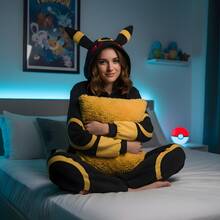 Adult Umbreon Pokemon Hooded Kigurumi Pajama Suit - Black - View 4