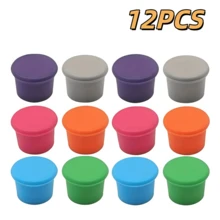 6/12pcs Reusable Silicone Wine Bottle Stoppers, Multi-Functional Airtight Bottle Caps Fit For Red Wine, Champagne, Condiment Bottles Of Various Mouth Sizes, Leak-Proof & Preservative - Multicolor - View 15
