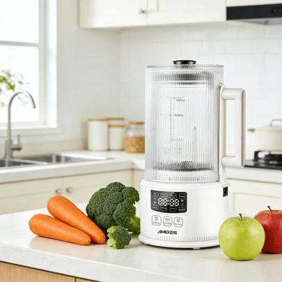 AMERZIS Multi-Functional Heating Blender, Food Processor, Maker With Built-In Soundproof Cover, Low Noise