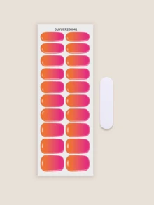 20 miếng dán móng tay gel bán khô, chất lượng salon, dễ dán và gỡ bỏ, cần đèn UV để làm khô. - Màu Cam cháy - Xem 3