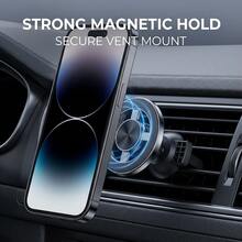 Magnetic Car Phone Holder, Air Vent Mount, Aluminum Alloy Material, Anti-Scratch & Wear-Resistant, Strong Magnetic Force, 360° Rotation, Multi-Angle Adjustment, Stable Grip Without Damaging Air Vent Blades - A - View 1