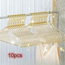 Transparent Gold Powder Acrylic Crystal Clothes Hanger, Seamless Plastic Garment Hanger, Women's Clothing Organizer - Gold - View 9