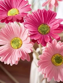 5/3 Stück künstliche afrikanische Gänseblümchen, künstliche afrikanische Gänseblümchen Seidenblumen, künstliche afrikanische Gänseblümchen Fake Sonnenblumen, Großpackung Fake Blumen Bouquet für Brautstrauß, Party, Heim-Dekoration, Küchenvase, Gartenbau, Herbst-Dekoration - mehrfarbig - Übersicht 7