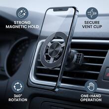 Magnetic Car Phone Holder, Air Vent Mount, Aluminum Alloy Material, Anti-Scratch & Wear-Resistant, Strong Magnetic Force, 360° Rotation, Multi-Angle Adjustment, Stable Grip Without Damaging Air Vent Blades - A - View 3