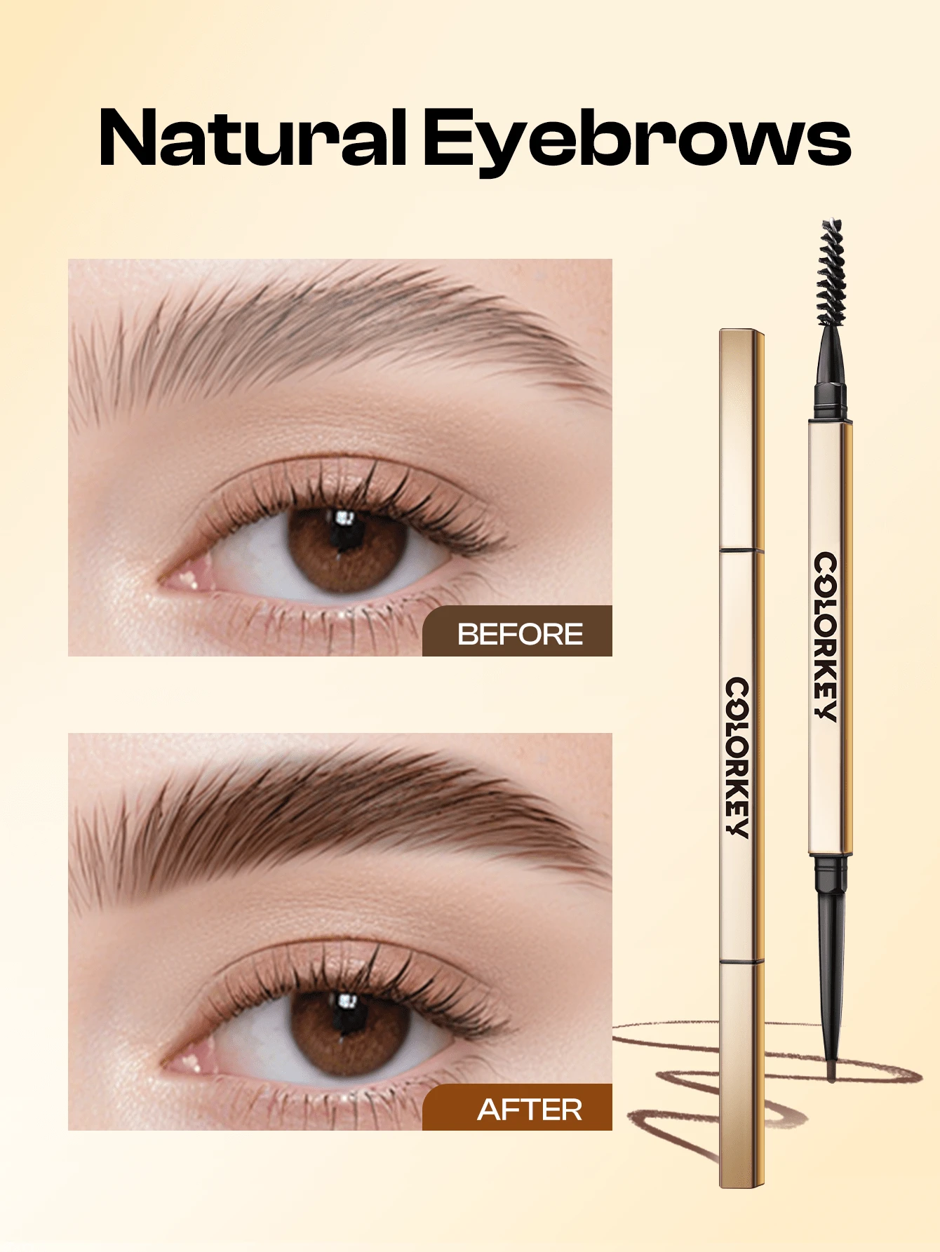 Bút kẻ lông mày COLORKEY Contour Sketch, bút kẻ lông mày lâu trôi, không lem, tạo hình và tô điểm lông mày tự nhiên, mượt mà, đầu cọ mảnh giúp định hình chính xác lông mày, mỹ phẩm trang điểm làm đẹp cao cấp, hoàn hảo cho phụ nữ và bé gái, lý tưởng cho mùa xuân hè, phù hợp với thời trang Y2K, quà tặng sinh nhật, Ngày của Mẹ, sẵn sàng cho các bữa tiệc, màu sắc đẹp nhất.