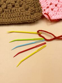 8pcs Curved Sewing Needles, Curved Design For Easy Front-Facing Operation, Hidden Stitching, Efficient. Large Eye Easily Threads Various Thick Yarns, Multi-Color For Convenient Storage, Suitable For Knitting, Fabric Crafts - Plastic Bend Needle - View 4
