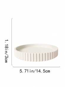 1pc Creative White Minimalist Italian Modernist Resin Round Decorative Tray, Suitable For Tea Room, Study, Tabletop, Home Decor, Also For Cosmetics, Jewelry And Miscellaneous Storage, An Excellent Home Decor Tray - one-size - View 9
