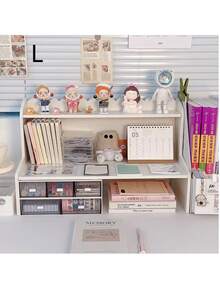 1pc Multi-Layer Desktop Storage Rack - PVC Foam Board Organizer, Suitable For Cables, Pens Etc., Home Organization, Applicable For Desk, Office, Vanity, Bedroom, Home, Dorm And School - Multicolor - View 8