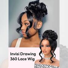 KGIFH Hidden Strap 360 Body Wave Lace Front Wigs Human Hair 250% Density 13x6 Body Wave Human Hair Wig 13x4 HD Brazilian 100% Virgin Drawstring Full Lace Wig For Women Pre Plucked With Baby Hair Natural Black Color - Natural Black - 查看 9