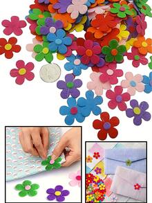 100/1pc Multi-Color Felt Flowers,Self-Adhesive Appliques,DIY Crafts,Reusable&Matte Finish,Ideal For Fabric Crafts, DIY Projects&Classroom Decorations,Vibrant Floral Designs For Creative Expression,Bouquet Making Supplies,DIY Crafts Sewing Handcraft - A - View 6