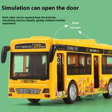 1 Pc Openable Doors Built-In Lighting Music Simulated Bus Toys Interactive Toy Car Collection Educational Toy Boy Girl Birthday Gifts - Multicolor - View 6
