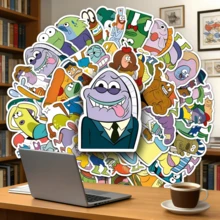 SpongeBob SquarePants 50张海绵宝宝比基尼海滩美人鱼手绘卡通人物防水贴纸，适合返校、课堂用品、节日、生日礼物 - 比奇堡路人魚貼 - 查看 3