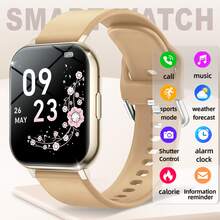 Nuevo reloj inteligente unisex, alertas inalámbricas de llamadas y mensajes, podómetro, seguimiento de calorías, distancia, modos deportivos múltiples, control de música, cámara remota, alarma, caja de metal y correa de silicona, carga USB, reloj inteligente multifuncional, regalo para vacaciones - Multicolor - Ver 6