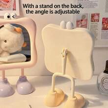 创意可爱镜子，奢华高清公主风化妆镜，学生宿舍卧室梳妆镜，大脚便携式时尚化妆镜 - 彩色 - 查看 7