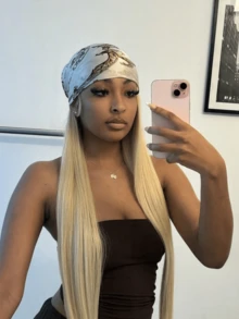 1pc Minimalist Printed Satin Scarf, New Spring Fashion Accessory Scarf, Suitable For Women, Can Be Used As A Waistband, Bag Decoration, Ribbon, Headband Or Scarf, An Ideal Choice To Enhance Your Overall Look. - 米色 - 查看 6