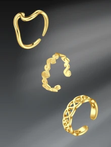 CIZME 3件套可调节脚趾环，女士夏季沙滩锆石心形脚趾饰品，夏季可调节脚趾环套装 - open toe rings-3 - 查看 17