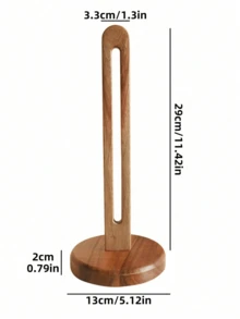 1pc Wooden Paper Towel Holder, Wall-Mounted Tissue Roll Dispenser, Cling Film Storage Rack For Kitchen Organization - Multicolor - View 10