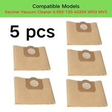 2/5/10pcs Replacement Vacuum Cleaner Dust Bags/Non-Woven Bags Compatible With Karcher WD3/6.959-1302204/A2656/MV1/WD3200S/E4001/WD3300 - Multicolor - View 15