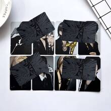 8 piezas Tarjetas fotográficas de álbum KPOP, Tarjetas fotográficas SK ATE, Tarjetas LOMO de estilo negro, ¡Artículos esenciales STAY! Adecuado para conciertos, cumpleaños, apoyo a fans - Negro - Ver 1