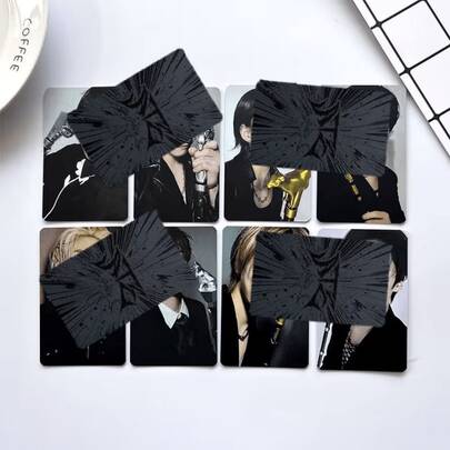 8 piezas Tarjetas fotográficas de álbum KPOP, Tarjetas fotográficas SK ATE, Tarjetas LOMO de estilo negro, ¡Artículos esenciales STAY! Adecuado para conciertos, cumpleaños, apoyo a fans