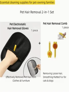 防静电宠物毛发清洁手套 - 双面家具、汽车座椅和衣物清洁手套 | 可重复使用的猫毛去除手套 - 柔软面料,易于抓握,温和有效的猫毛去除工具,适用于犬猫 | 黑色网状设计,双面刷毛和粘性表面 - 符合人体工程学设计,适用于家具、衣物和家居清洁 - 彩色 - 查看 7