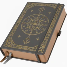 神秘罗盘日记本，PU皮革A5笔记本，320页横线内页，弹性封口和丝带书签 - 高级硬壳计划本，适用于日常写作、日记和馈赠 - A5 - 查看 14