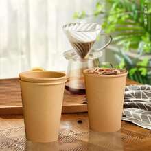 10/25/50/75pcs Kraft Paper Cups, Party Cups, Water Cups, Coffee Cups, Reusable, Suitable For Birthday Party, Restaurant, Wedding - Multicolor - View 4