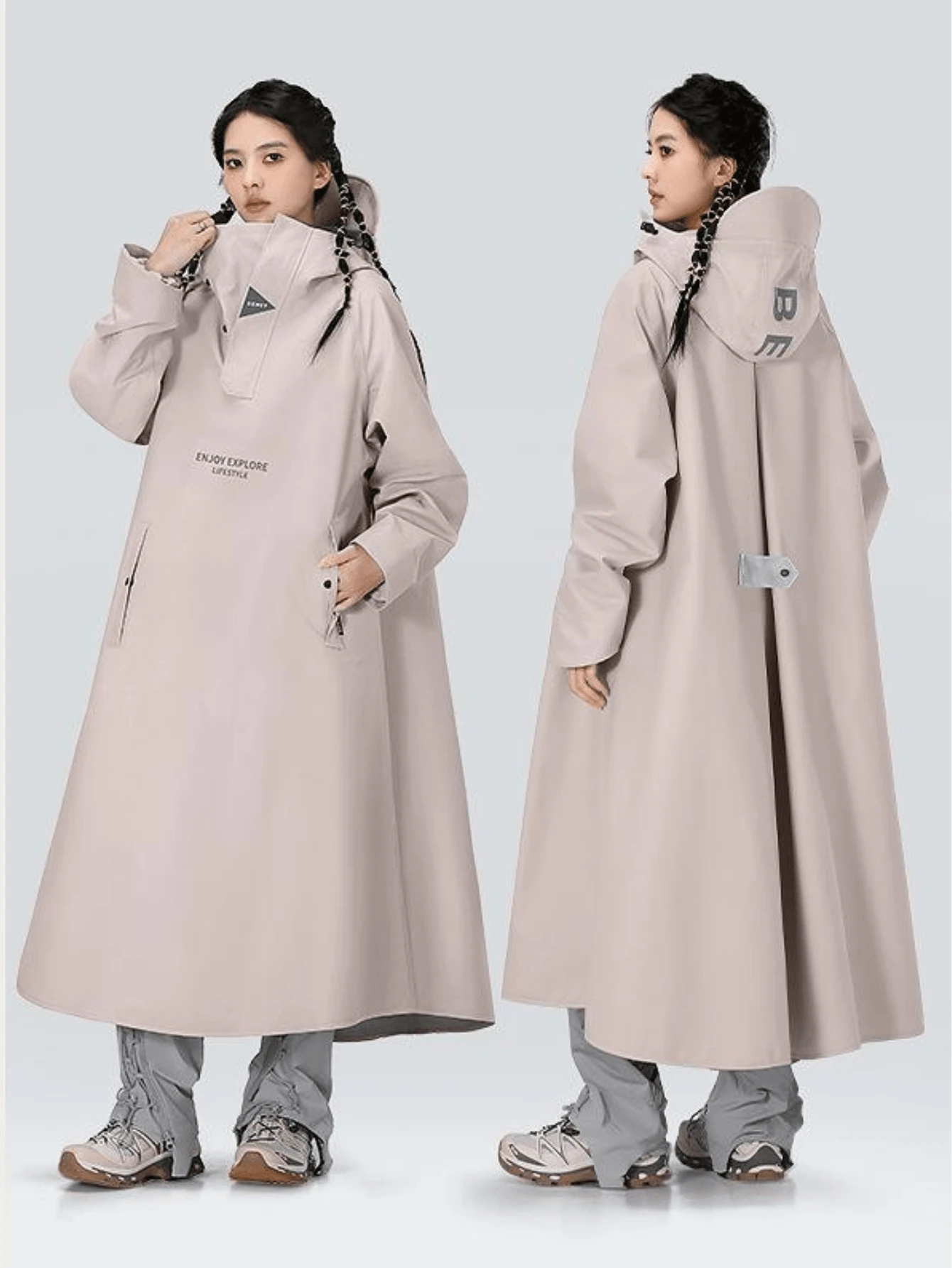 Áo mưa poncho unisex - Dành cho người lớn, dài đến mắt cá chân, chống thấm nước, chống gió, phản quang, màu kaki, che phủ toàn thân, thích hợp cho việc đi xe máy, các hoạt động ngoài trời và sử dụng hàng ngày, áo mưa poncho chống thấm nước, quà tặng Ngày của Mẹ, trang trí phòng ngủ, sân vườn, trang trí nhà bếp, mùa hè, bãi biển, đồ dùng cần thiết khi đi du lịch, trang trí phòng, đồ mềm mại, lễ tốt nghiệp. - áo mưa - Xem 1