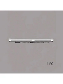 1pc/2pcs No-Drill Extendable Curtain Rod, Stainless Steel Retractable Tension Rod, Closet Organizer - White - View 24