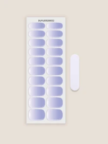 20pcs Semi-Cured Gel Nail Strips, Salon-Grade Durable, Easy To Apply And Remove, Requires UV Lamp Curing - Mauve Purple - View 3