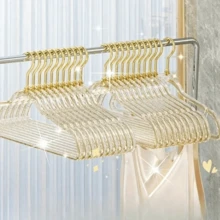 Transparent Gold Powder Acrylic Crystal Clothes Hanger, Seamless Plastic Garment Hanger, Women's Clothing Organizer - Gold - View 4