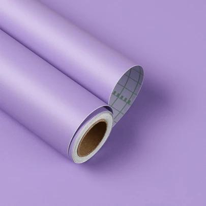 1 Roll Self-Adhesive Purple Wallpaper, 40cm X 1M/5M/10M, Waterproof, Removable, Suitable For Kitchen Countertops, Cabinets, Walls, Rooms, Living Room, Bathroom, Home Renovation, Furniture Makeover, DIY Decor, Durable Wall Covering, Easy Installation, Home Upgrade