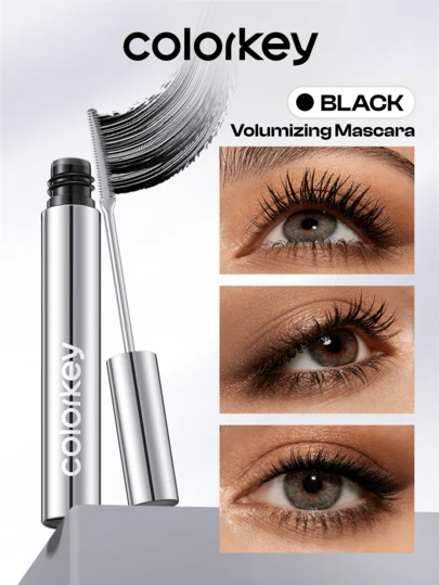COLORKEY 钢梳睫毛膏，卷翘睫毛膏，持久不晕染，打造根根分明的卷翘睫毛，不结块，适合女性日常使用，是送给母亲、妻子、姐妹、女孩和朋友的理想礼物，也适合派对、旅行、海滩度假、露营和其他户外活动，是圣诞节、圣诞礼物和情人节的理想之选。