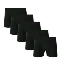 Kit Of 5 Premium Black Microfiber Adult Boxer Briefs. - Negro - Ver 1