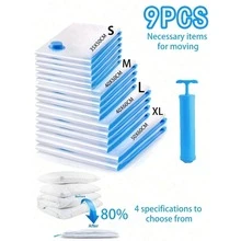 超大加厚透明真空收纳袋，羽绒被真空收纳袋，家用衣物收纳袋，换季换衣必备，节省储物和衣柜空间，收纳整理神器，旅行必备 - 彩色 - 查看 3