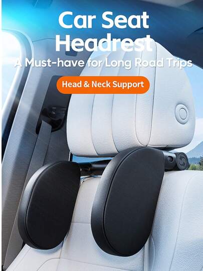 360° Rotating Memory Foam Car Headrest Pillow – Adjustable Side Pads, Neck Support For Long Drives, Travel Sleep Cushion For BMW Benz Audi