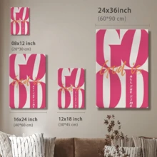 1pc God Is Good, Minimalist Inspirational Wall Art, Motivational Quote Framed Wall Art, Wrapped Canvas Poster Vintage Prints, God Is Good - Minimalist, Graphic Design, Typography, Minimalist Style, Home Living Room Bedroom Ofice Wall Decor, Birthday Party Decor, Hanging Hardware Included - Wrapped Framed Canvas, Vertical - Lienzo enmarcado - Ver 10