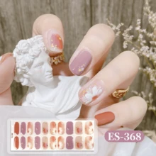 Emi凝胶美甲贴纸，透明底，20片装，需配合UV灯使用，沙龙品质，持久耐用，ES20跨境批发红皮书主题美甲贴纸，适用于指尖 - 淺粉色 - 查看 8
